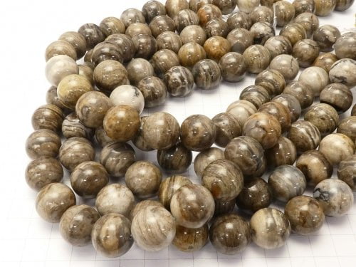 Silver leaf Jasper Round 16 mm half or 1 strand beads (aprx.15 inch / 36 cm)