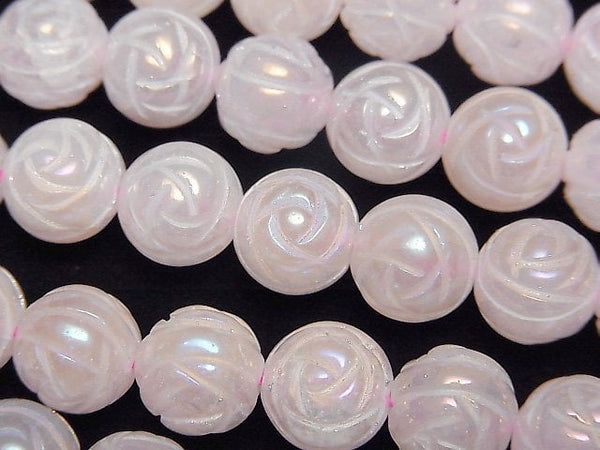 Flash Crystal, Rose, Round Gemstone Beads