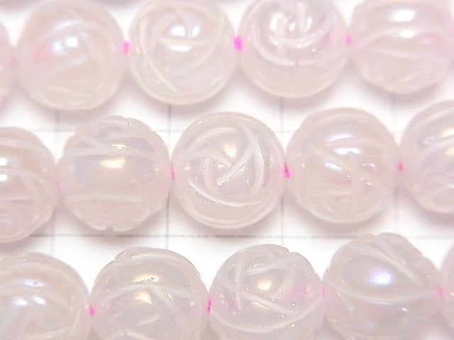 Flash, Rose Quartz Round Rose Cut 10mm half or 1strand beads (aprx.15inch / 36cm)