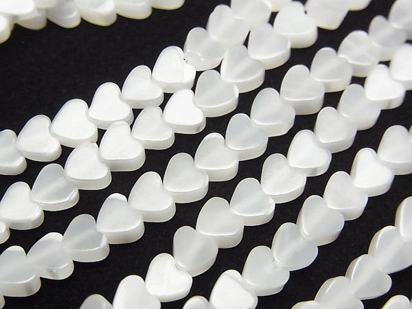 [Video]Mother of Pearl MOP White Small Size Vertical Hole Heart 4x4x2.5mm 1strand beads (aprx.15inch/37cm)