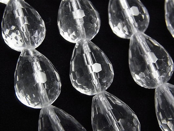 Crystal Quartz, Drop Gemstone Beads