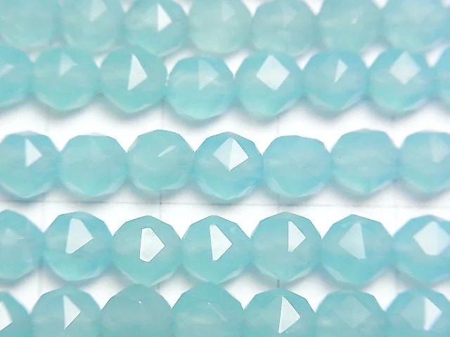 Sea Blue Chalcedony AAA Star Faceted Round 6 mm 1/4 or 1strand beads (aprx.15 inch / 38 cm)