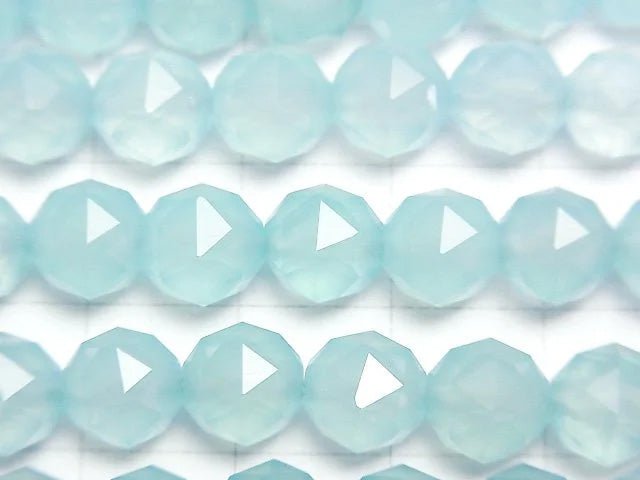 Sea Blue Chalcedony AAA Star Faceted Round 8mm 1/4 or 1strand beads (aprx.15inch / 38cm)