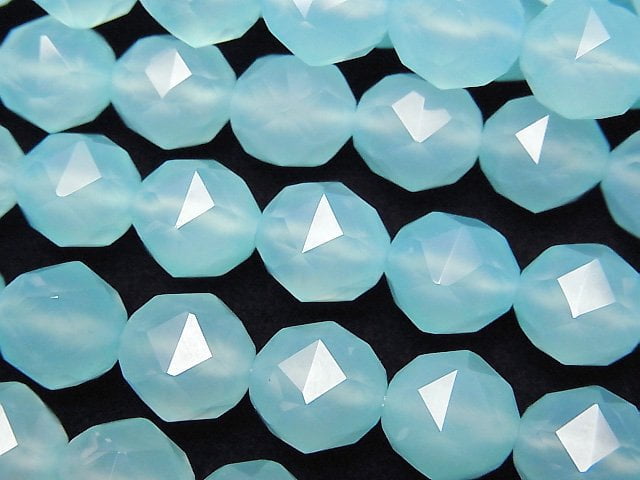 Chalcedony, Faceted Round, Star Gemstone Beads