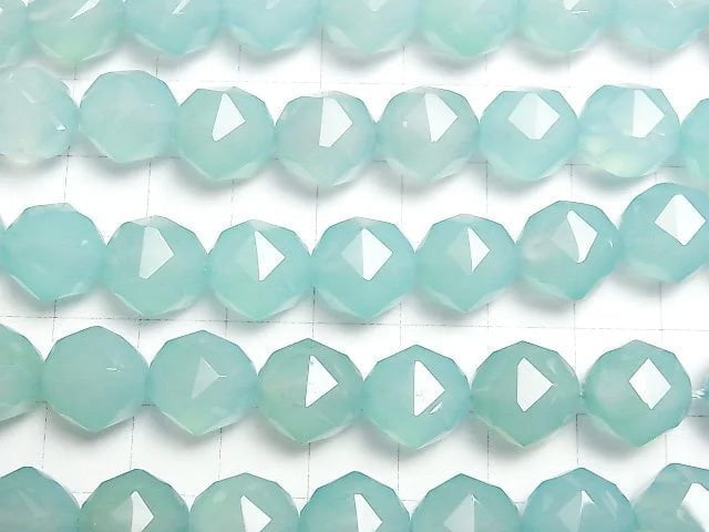 Sea Blue Chalcedony AAA Star Faceted Round 12 mm 1/4 or 1strand beads (aprx.15 inch / 38 cm)