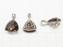 High Quality Smoky Quartz AAA Triangle  Faceted  [16mm] [19mm] Pendant  Silver925