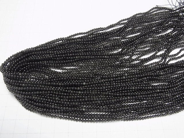 1strand $4.79! Black Obsidian AAA Round 2mm 1strand beads (aprx.15inch / 38cm)