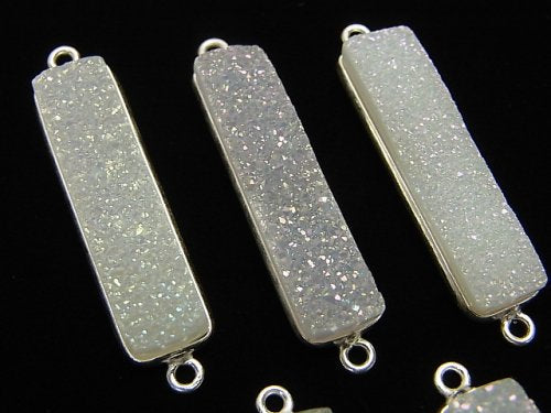 Crystal Quartz, Druzy, Rectangle Gemstone Beads