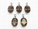 High Quality Smoky Quartz AAA Oval  Faceted  [16x12][20x15] Pendant  Silver925