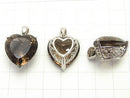 High Quality Smoky Quartz AAA Heart Faceted Pendant [15 mm] [18 mm] Silver 925 1 pc