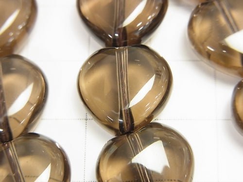 Smoky Quartz AAA Heart Shape 14 x 14 x 7 mm 1/4 or 1strand beads (aprx.15 inch / 36 cm)