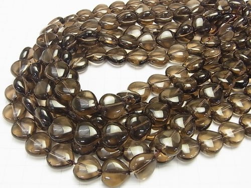 Smoky Quartz AAA Heart Shape 14 x 14 x 7 mm 1/4 or 1strand beads (aprx.15 inch / 36 cm)