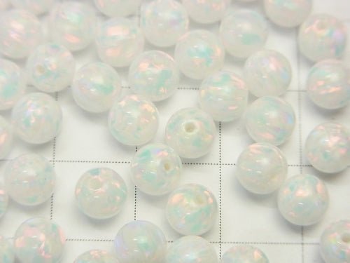 Kyoto Opal Round 6 mm [White x Pink] Half Drilled Hole 2pcs $7.79!