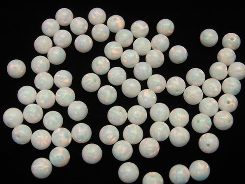Kyoto Opal Round 6 mm [White x Pink] Half Drilled Hole 2pcs $7.79!