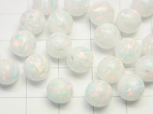 [Video] Kyoto Opal Round 8 mm [White x Pink] Half Drilled Hole 1pc