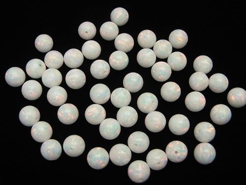 [Video] Kyoto Opal Round 8 mm [White x Pink] Half Drilled Hole 1pc