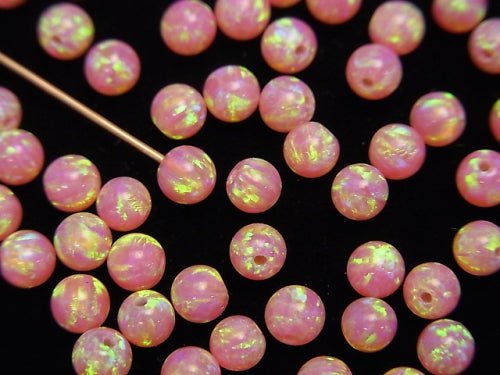 Kyoto Opal Round 4mm [Pink] Half Drilled Hole 2pcs $6.79!