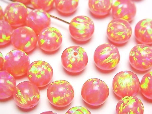 京都蛋白石 半孔圓珠 8mm [粉紅色] 1顆