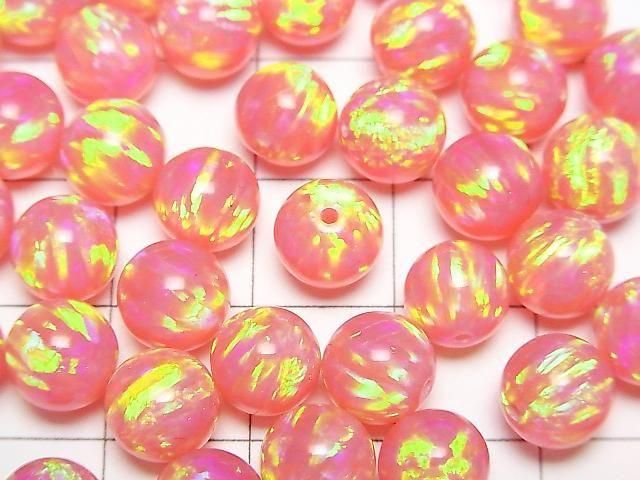 京都蛋白石 半孔圓珠 8mm [粉紅色] 1顆
