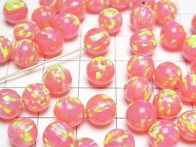 京都蛋白石 半孔圓珠 8mm [粉紅色] 1顆