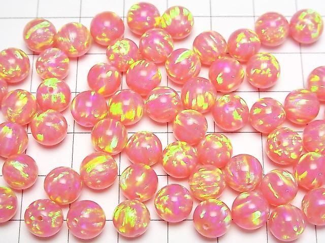 京都蛋白石 半孔圓珠 8mm [粉紅色] 1顆