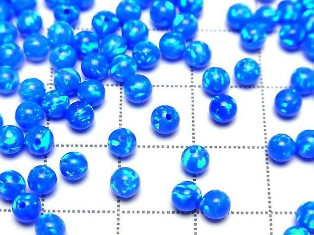 Kyoto Opal Half Drilled Hole Round 4mm [Blue] 4pcs