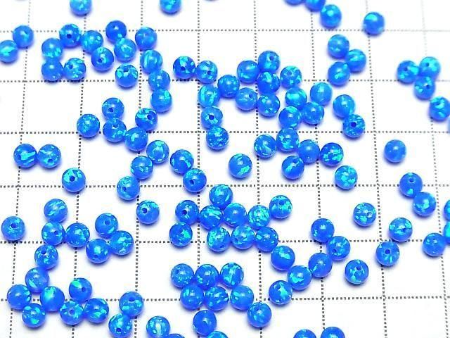 Kyoto Opal Half Drilled Hole Round 4mm [Blue] 4pcs