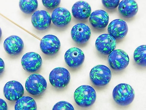 Kyoto Opal Round 8 mm [Blue] Half Drilled Hole 1pc $7.79!