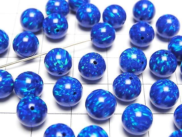 京都蛋白石半鑽圓珠 8mm [藍色] 1顆