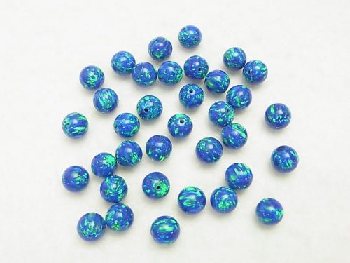 Kyoto Opal Round 8 mm [Blue] Half Drilled Hole 1pc $7.79!