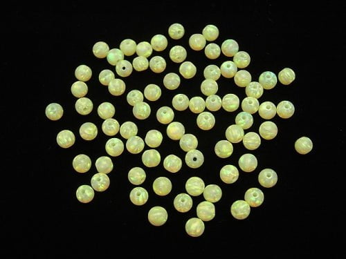 Kyoto Opal Round 4 mm [Yellow] Drilled Hole 2 pcs $5.79!