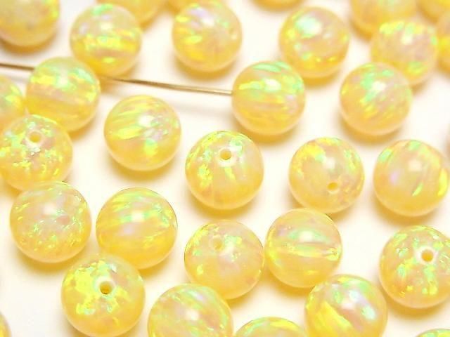 日本京都蛋白石半鑽孔圓珠 8mm [黃色] 1顆