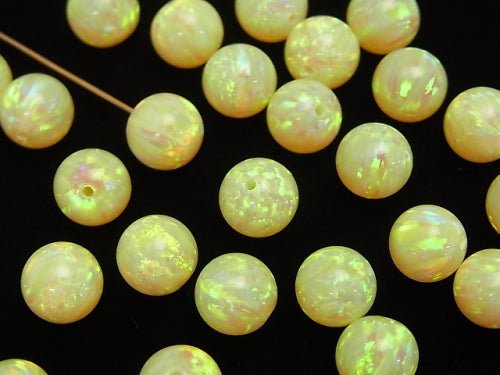 [Video] Kyoto Opal Round 8 mm [Yellow] Half Drilled Hole 1 pc
