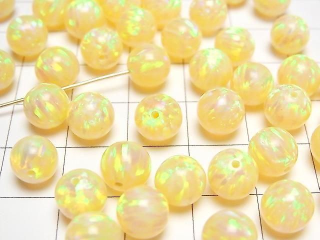日本京都蛋白石半鑽孔圓珠 8mm [黃色] 1顆