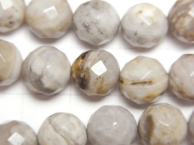 [Video]Silver Leaf Jasper 64Faceted Round 10mm half or 1strand beads (aprx.15inch/37cm)