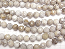 [Video]Silver Leaf Jasper 64Faceted Round 10mm half or 1strand beads (aprx.15inch/37cm)