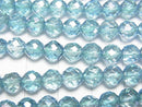 [Video] Aqua Aura Crystal Quartz 64Faceted Round 6mm half or 1strand beads (aprx.15inch / 38cm)