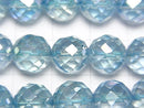 [Video] Aqua Aura Crystal Quartz 64Faceted Round 10mm half or 1strand beads (aprx.15inch / 38cm)