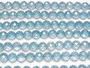 [Video] Aqua Aura Crystal Quartz 64Faceted Round 10mm half or 1strand beads (aprx.15inch / 38cm)
