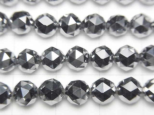 [Video] High Quality! Terahertz Triangle Faceted Round 6mm 1strand beads (aprx.15inch/37cm)