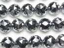 [Video]High Quality! Terahertz Triangle Faceted Round 8mm 1strand beads (aprx.15inch/38cm)