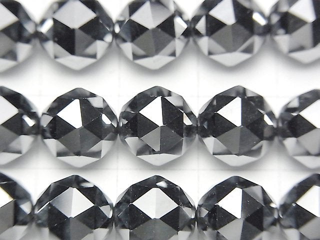 [Video]High Quality! Terahertz Triangle Faceted Round 10mm half or 1strand beads (aprx.15inch/36cm)