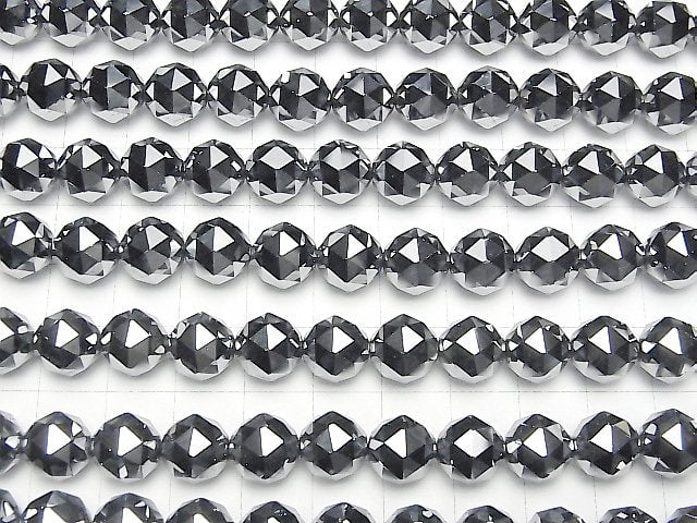 [Video]High Quality! Terahertz Triangle Faceted Round 10mm half or 1strand beads (aprx.15inch/36cm)