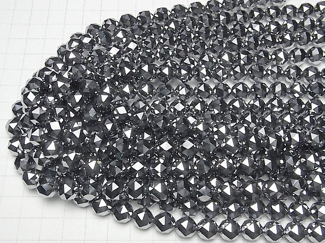 [Video]High Quality! Terahertz Triangle Faceted Round 10mm half or 1strand beads (aprx.15inch/36cm)