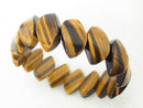 [Video] Yellow Tiger's Eye AAA - two hole leaf 19 x 11 x 5 1 strand (Bracelet)