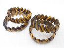 [Video] Yellow Tiger's Eye AAA - two hole leaf 19 x 11 x 5 1 strand (Bracelet)