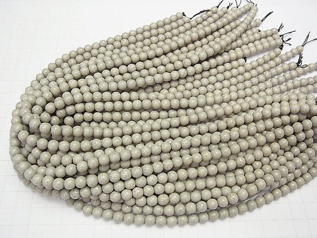 Taiwan Hokutolite Round 6mm half or 1strand beads (aprx.15inch/37cm)