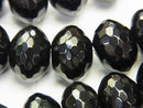 Onyx  Faceted Button Rondelle 14x14x10mm NO.2 half or 1strand beads (aprx.15inch/38cm)