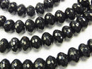 Onyx  Faceted Button Rondelle 14x14x10mm NO.2 half or 1strand beads (aprx.15inch/38cm)