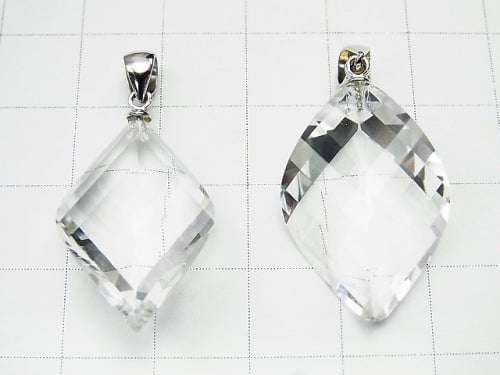 [Video] High Quality Crystal AAA 4 Faceted x Multiple Facets included Pendant [S] [M] Silver 925